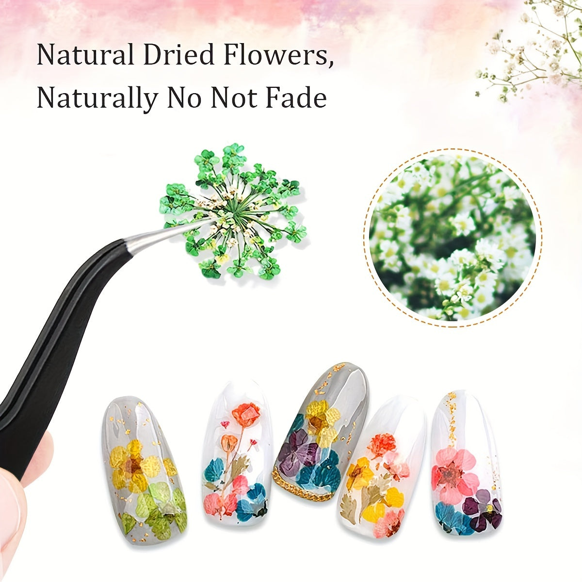 Dried Flowers Nail Art Decorations Natural Floral Plant Non F