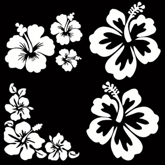 Waterproof Hibiscus Flower Decals for Cars, Trucks, Motorcycles