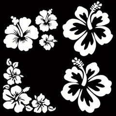 Waterproof Hibiscus Flower Decals for Cars, Trucks, Motorcycles