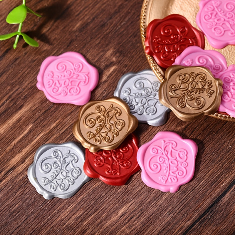 10pcs Fire Paint Wax Seal Stickers Envelope Seal Self