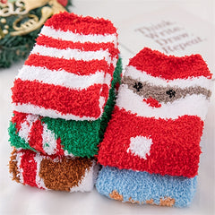 5 Pairs Christmas Print Socks Warm Stockings