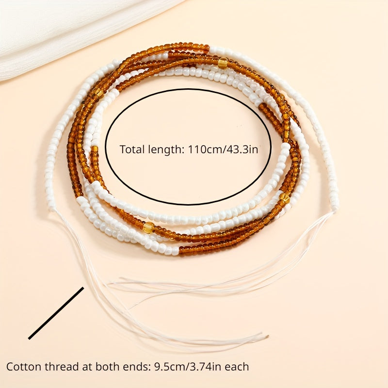 Boho Waist Beads For Women Elastic Body Chains Bikini Jewelry Beach Waist Chain