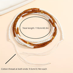 Boho Waist Beads For Women Elastic Body Chains Bikini Jewelry Beach Waist Chain