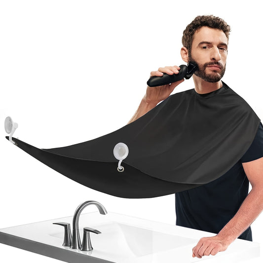 Waterproof Beard Bib with Strong Suction Cup - Shaving Cloth Kit for Men