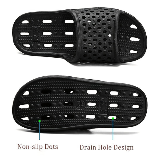 Men's Lightweight Non Slip Slides for Indoor Outdoor Beach Shower