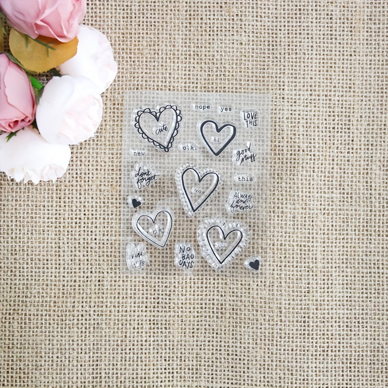 1pc Heart DIY Decorative Transparent Stamp for Scrapbooking Seal
