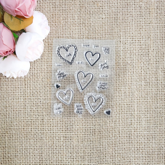 1pc Heart DIY Decorative Transparent Stamp for Scrapbooking Seal