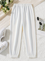 Girls' Casual Letter Print Jogger Sweatpants Loose Fit