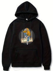 Alone Boy Print Hoodies For Men Graphic Sweatshirt With Kangaroo Pocket