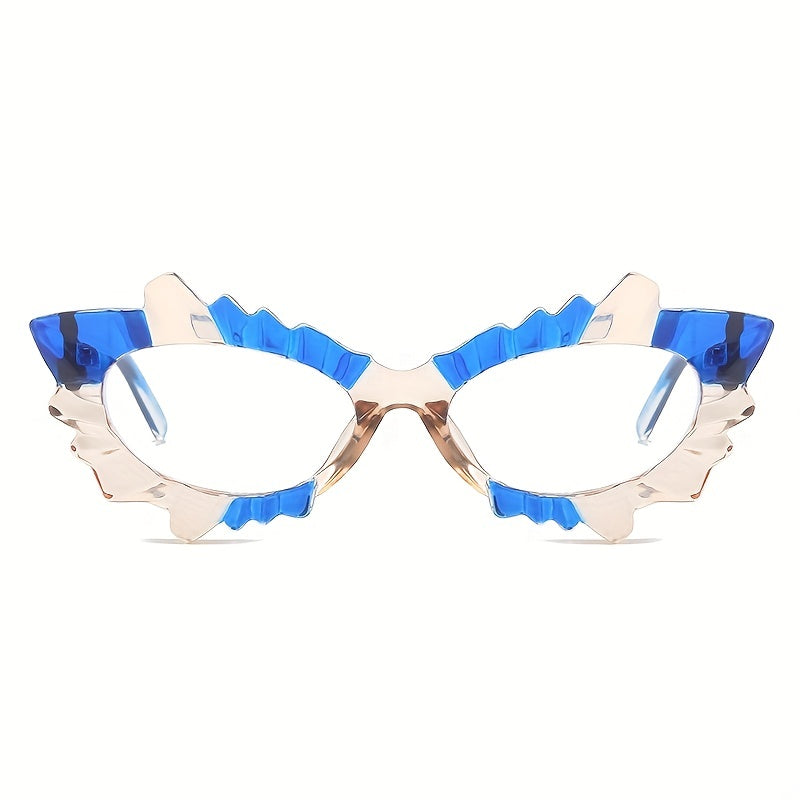 Y2K Snowflake Decorative Glasses Jelly Block Irregular Alien Glasses