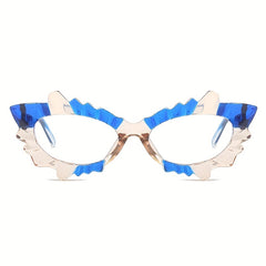 Y2K Snowflake Decorative Glasses Jelly Block Irregular Alien Glasses