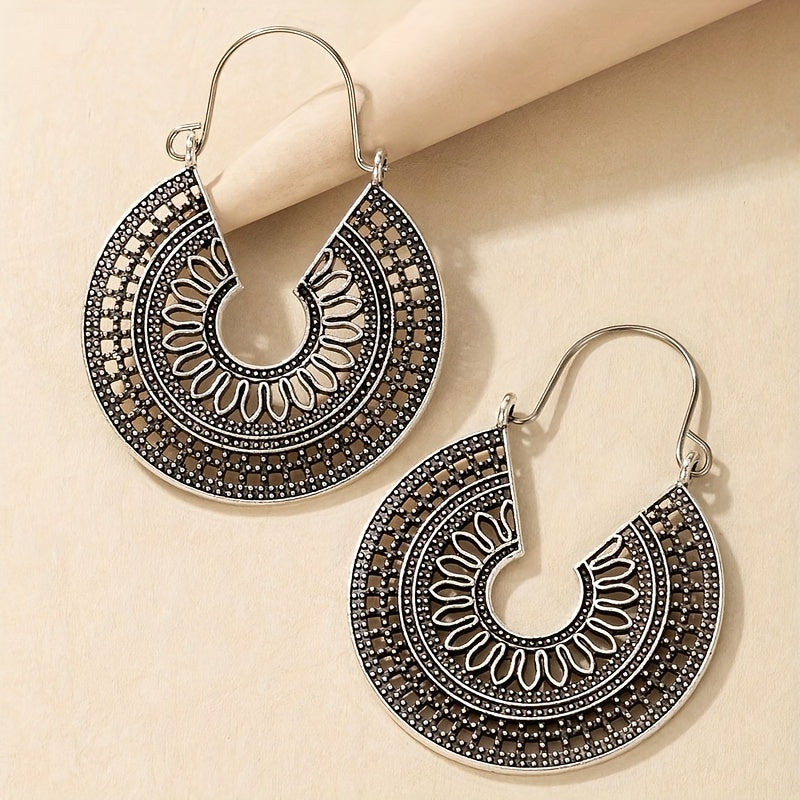 Vintage Hollow Metal Dangle Earrings Women Gift