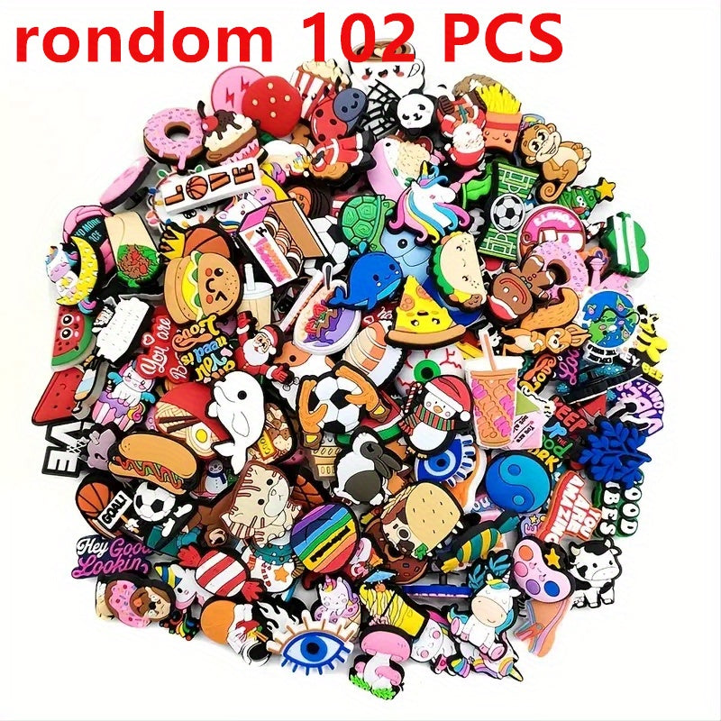 Random Funny Shoe Charms Decoration 12/22/52/102pcs