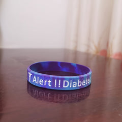 Sporty Diabetic Bracelet Slogan Graphic Stretch Wristband for Adults