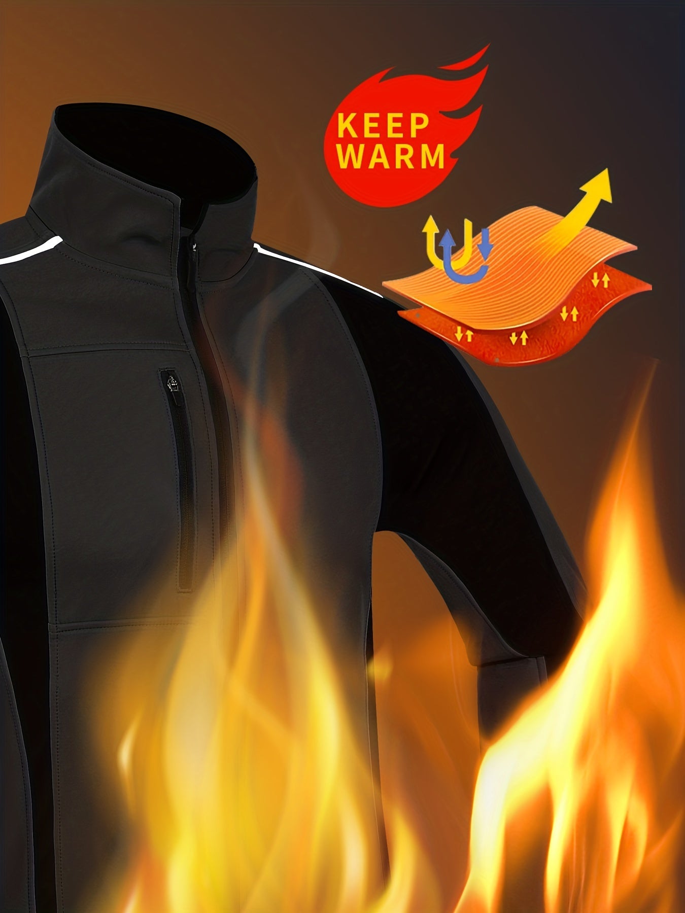 Thermal Fleece Bike Jacket Waterproof Windproof Cycling