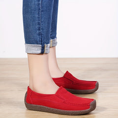 Women's Slip-On Boat Shoes Soft PU Leather Comfortable Walking Flats