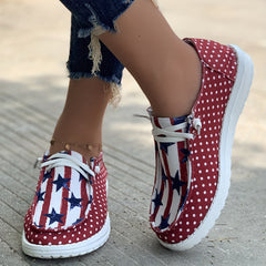 Women's Star & Striped Canvas Shoes Low Top Sneakers