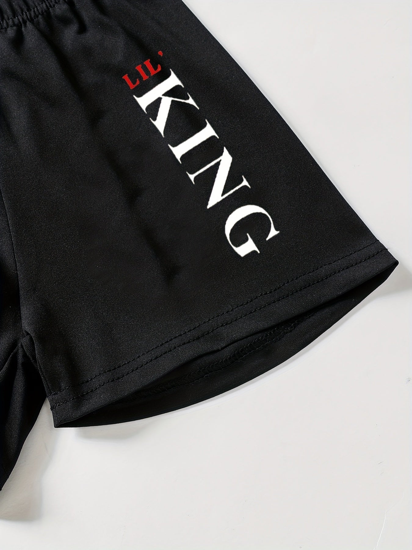 Boy's 2pc LIL KING Print T-shirt & Shorts Set