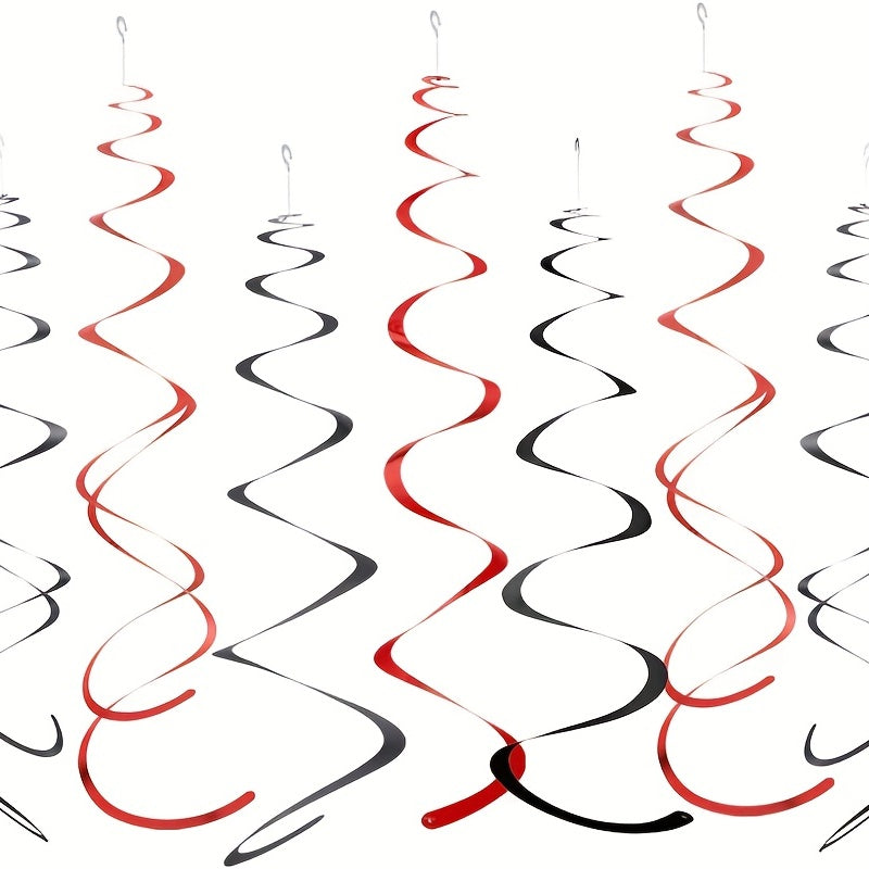 12pcs Foil Swirl Hanging Decoration Birthday Halloween Wedding Baby Shower Party