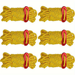 6pcs Reflective Camping Rope with Tensioner for Tarp Camping