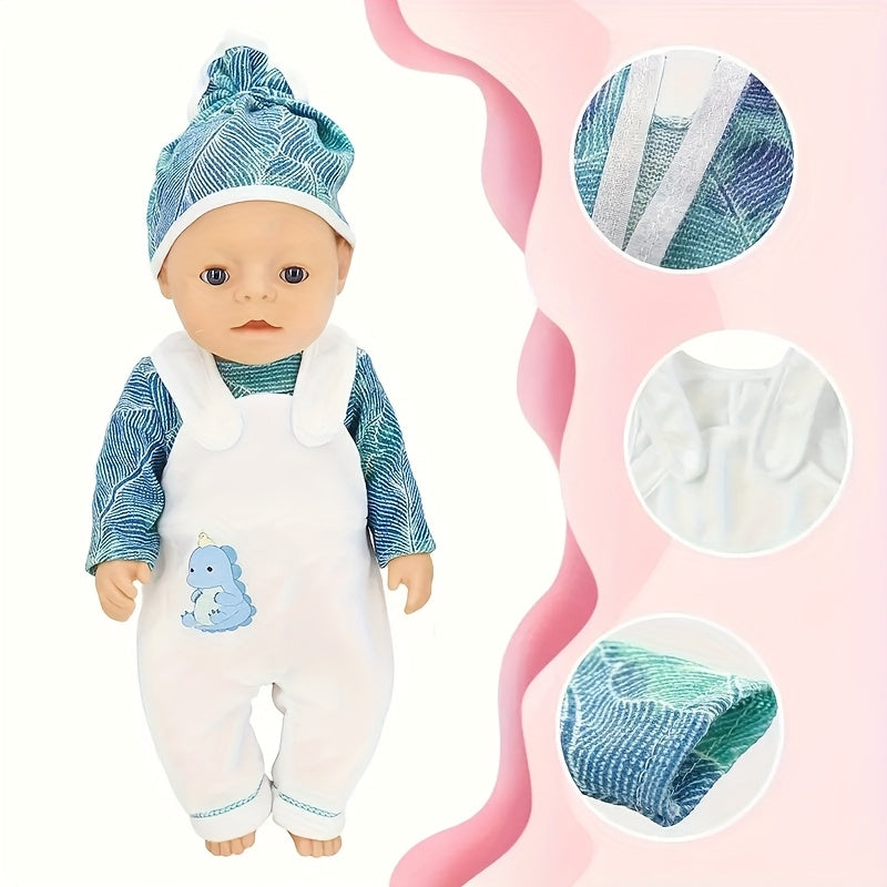 3pcs Outfit Set for 17-18 Inch Dolls: Bear Hat, Pants, Cozy Winter Outfits