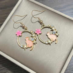 Kitten Geometric Dangle Earrings - Cat Ear Jewelry