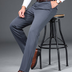 Men's Solid Stretchy Dress Pants for Business Wedding Party