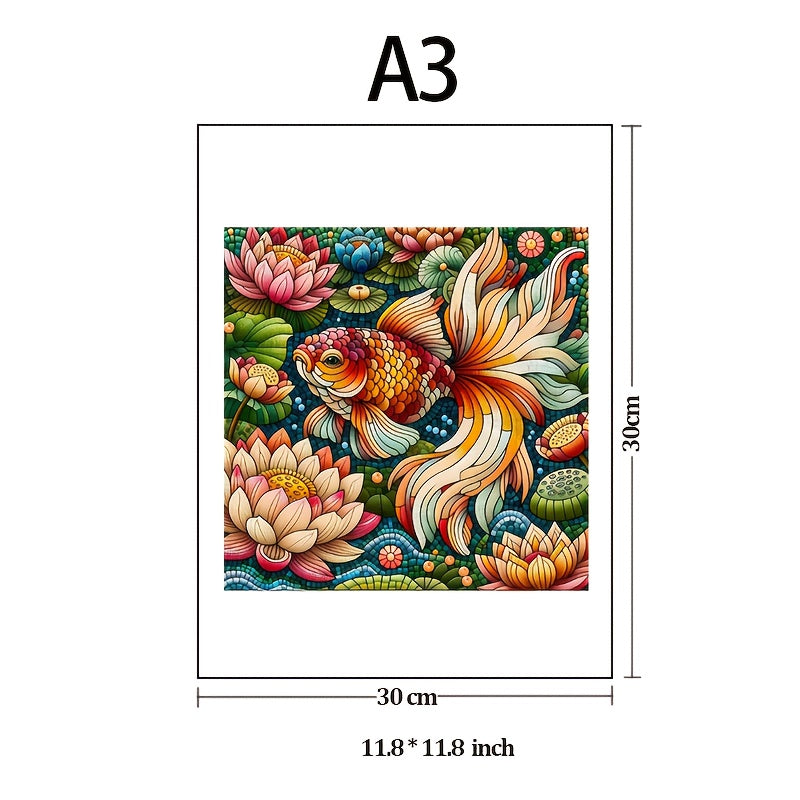 Lotus and Goldfish Wooden Puzzle Home Decor Birthday Gift