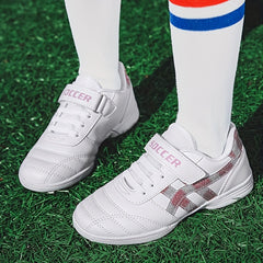 Youth Turf Soccer Shoes Hook And Loop Fastener Anti skid Training Shoes