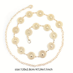 Engraved Waist Chain Boho Body Chain Dress Girdle Beach Chain