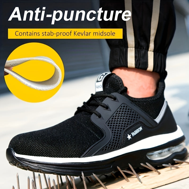 Men's Breathable Mesh Work Sneakers Anti Slip Knit Sneakers