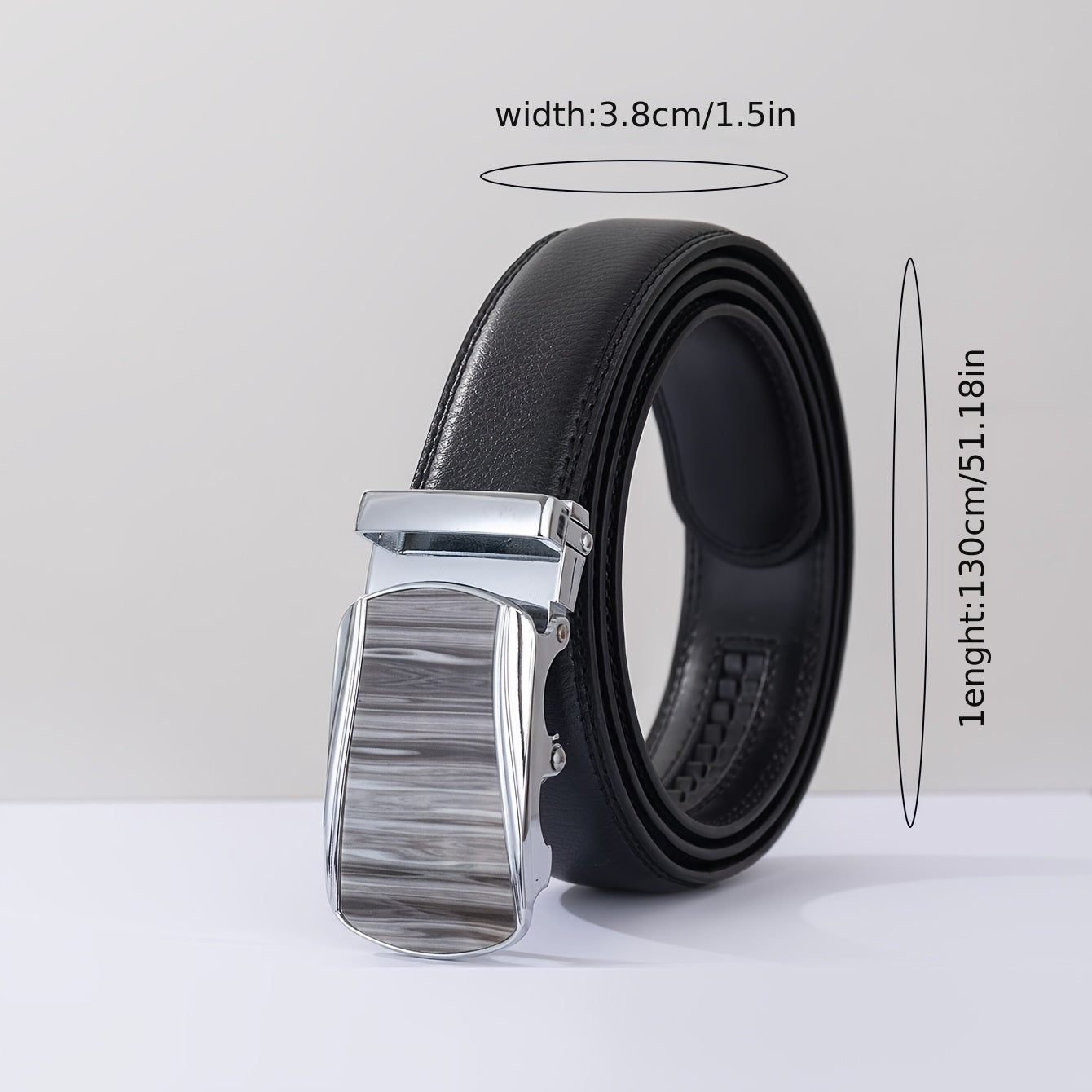 Men's PU Leather Belt with Automatic Buckle