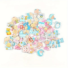 20pcs Pink Painted Print Pattern Wooden Chip DIY Cut Thin Decoration Accessories