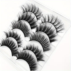 5 Pairs Wispy Fluffy Mink Eyelashes Set Thick Volume False Eye Lashes