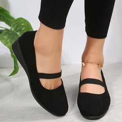 Women's Comfort Wedge Slip On Shoes Soft Sole Casual Walking Flats