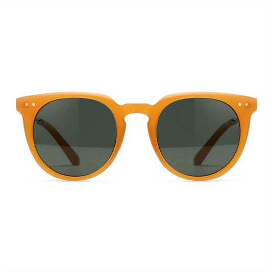 OUWEN Retro Round Polarized Sunglasses UV400 Protection