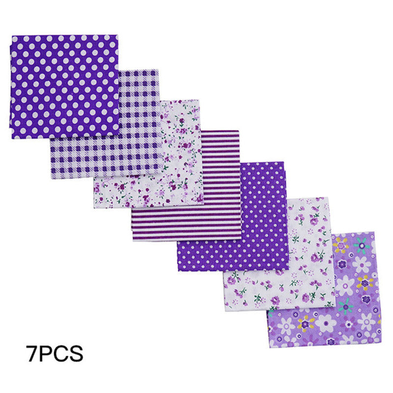 7pcs Cotton Craft Fabric Patchwork Bundle Squares DIY Sewing Scrapbooking