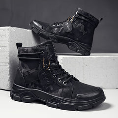 Men's High Camouflage Canvas Boots