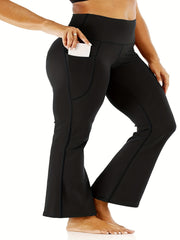 High Rise Flared Leg Yoga Pants with Pockets