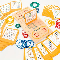 Geometric Shape Recognition Toy Wooden Nail Board Set