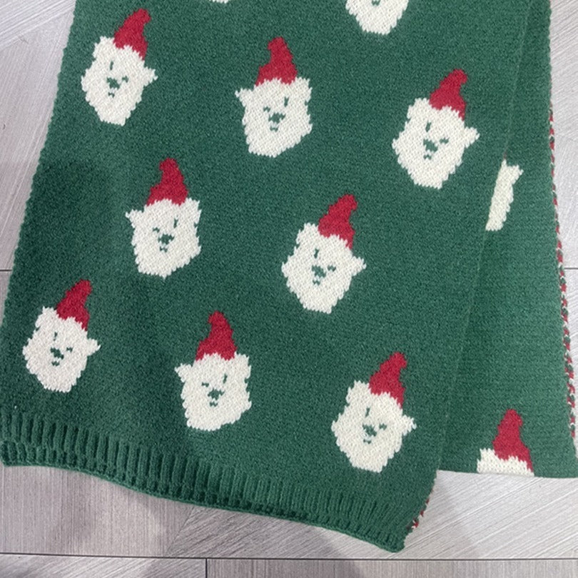 Knitted Wool Warm Casual Christmas Scarf