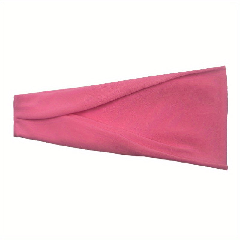 Solid Wide Brim Sports Headband Fitness Running Sweat Guide Band