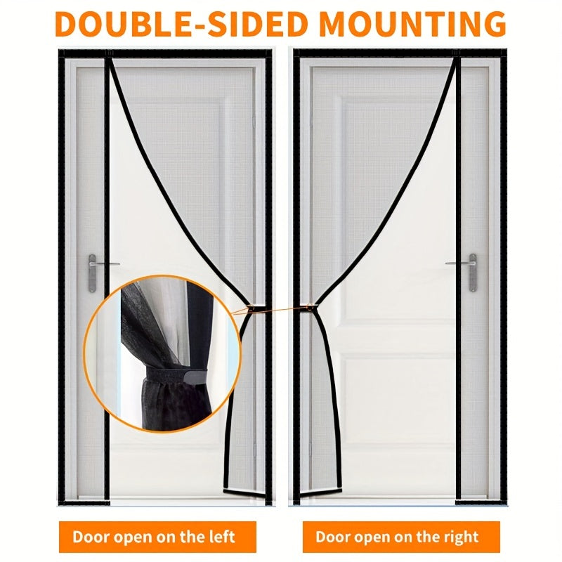 Magnetic Screen Door Thicker Fiberglass Mesh Closure Left Right Side Opening