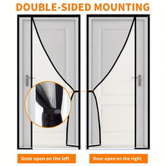 Magnetic Screen Door Thicker Fiberglass Mesh Closure Left Right Side Opening