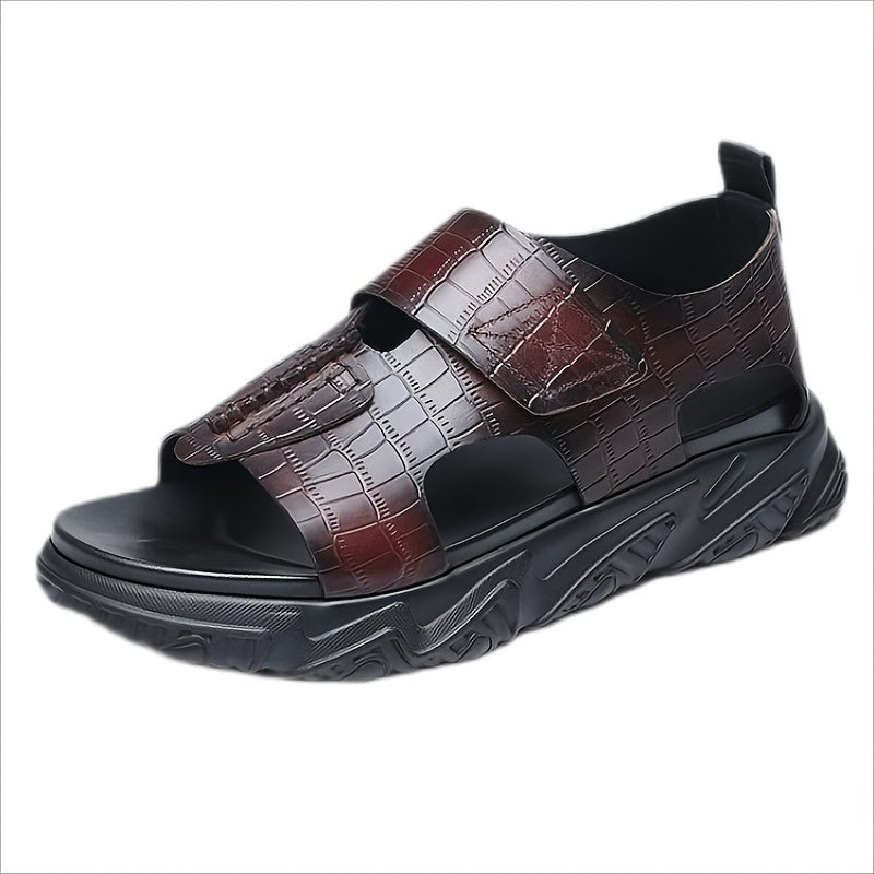 Men's Hook And Loop Sandals Non Slip Open Toe Outdoor Beach Shoes