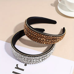 Baroque Rhinestone Headband Wide Head Hoop Glitter Headdress