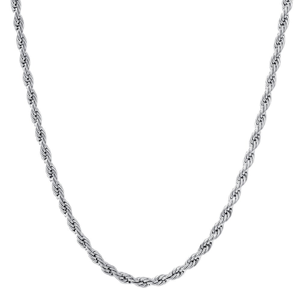 1pc Golden Silver Twist Chain Necklace Men Women Couple Necklace