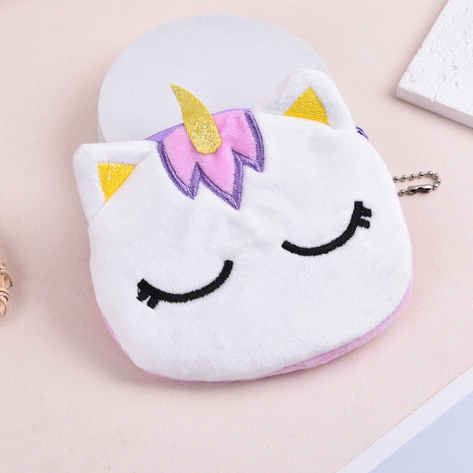 Girls Plush Unicorn Coin Purse Wallet Backpack Pendant