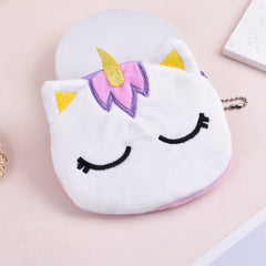Girls Plush Unicorn Coin Purse Wallet Backpack Pendant