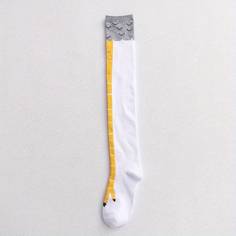 Chicken Feet Pattern Over The Knee Socks Women's Stockings